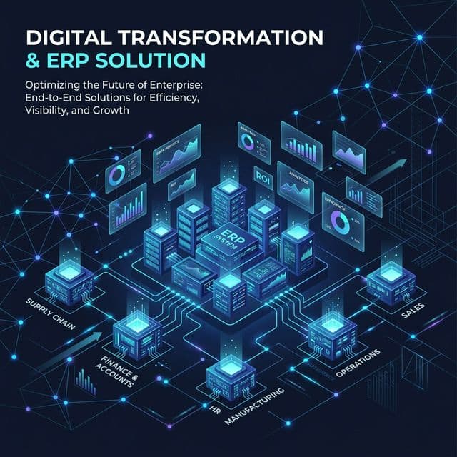 Abstract ERP Digital Transformation Graphic
